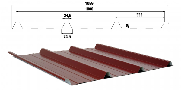 Trapezbleche Weckman W-45/1000